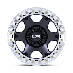 KMC KM238MD VI Beadlock Satin Black Machined Custom Truck Wheels 3